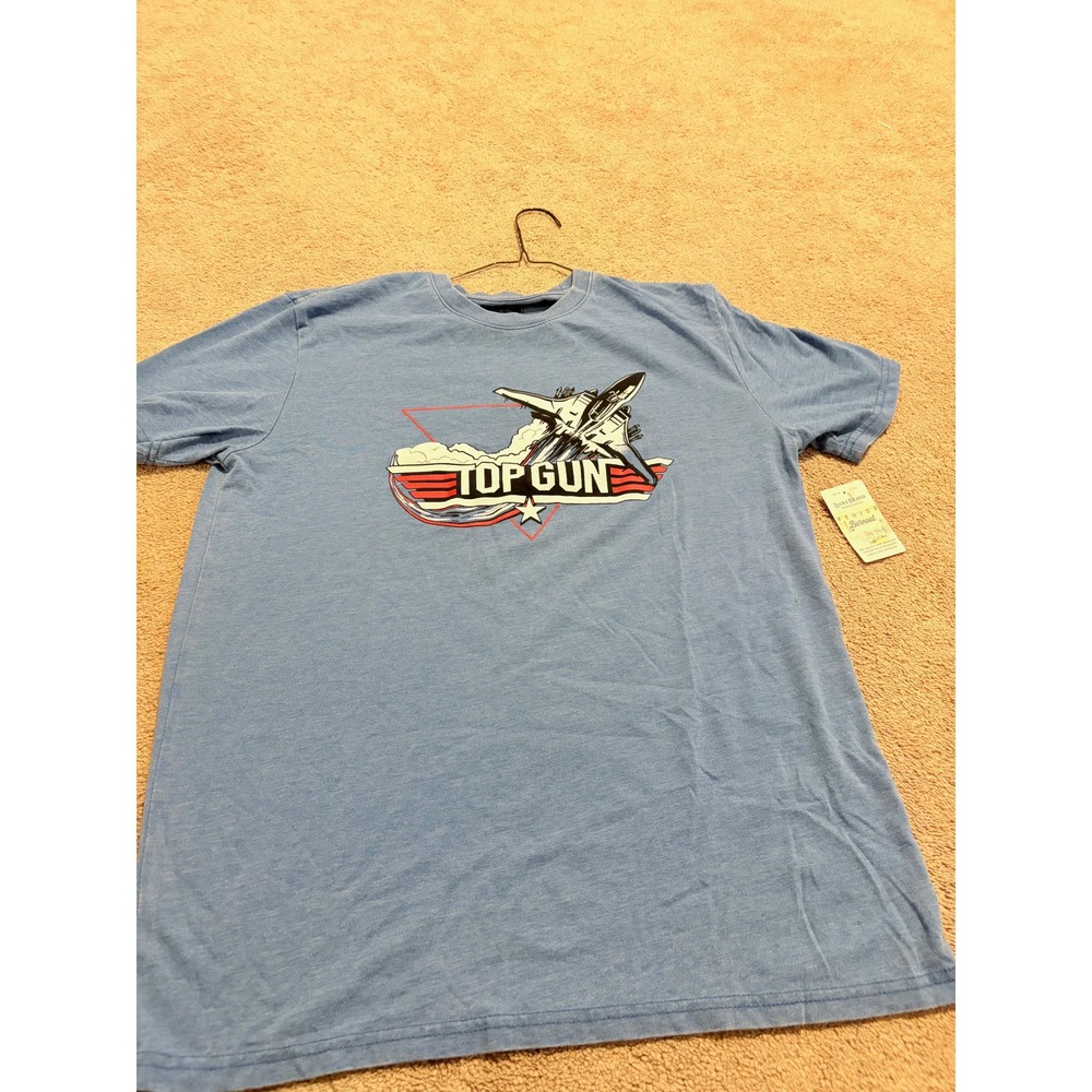 Lucky Brand Men Top Gun Venice Burnout Graphic T-Shirt Blue 7MDG0473 M